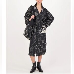 Me369 NOVA Kimono Fly Me to the Moon Maxi Midi Dress Francine Love size medium